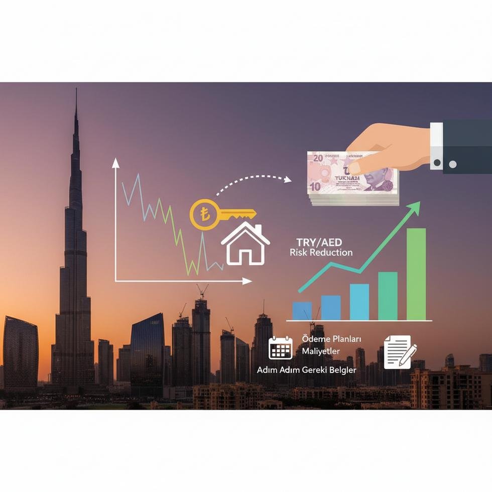 Dubai manzarası ve TL simgesiyle yatırım temalı görsel