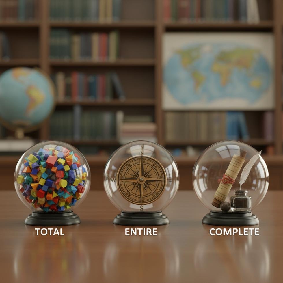 Total, Entire ve Complete kelimelerinin doğru kullanımı rehberi