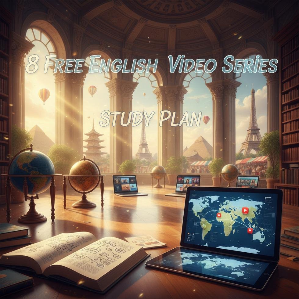 İngilizce öğrenenler için video serisi izleyen bir kullanıcı