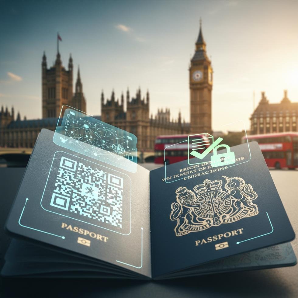 UKVI e-vize hesabı kontrol ekranı ve pasaport doğrulama