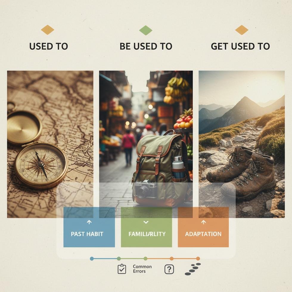 İngilizce used to, be used to ve get used to yapılarının açıklaması