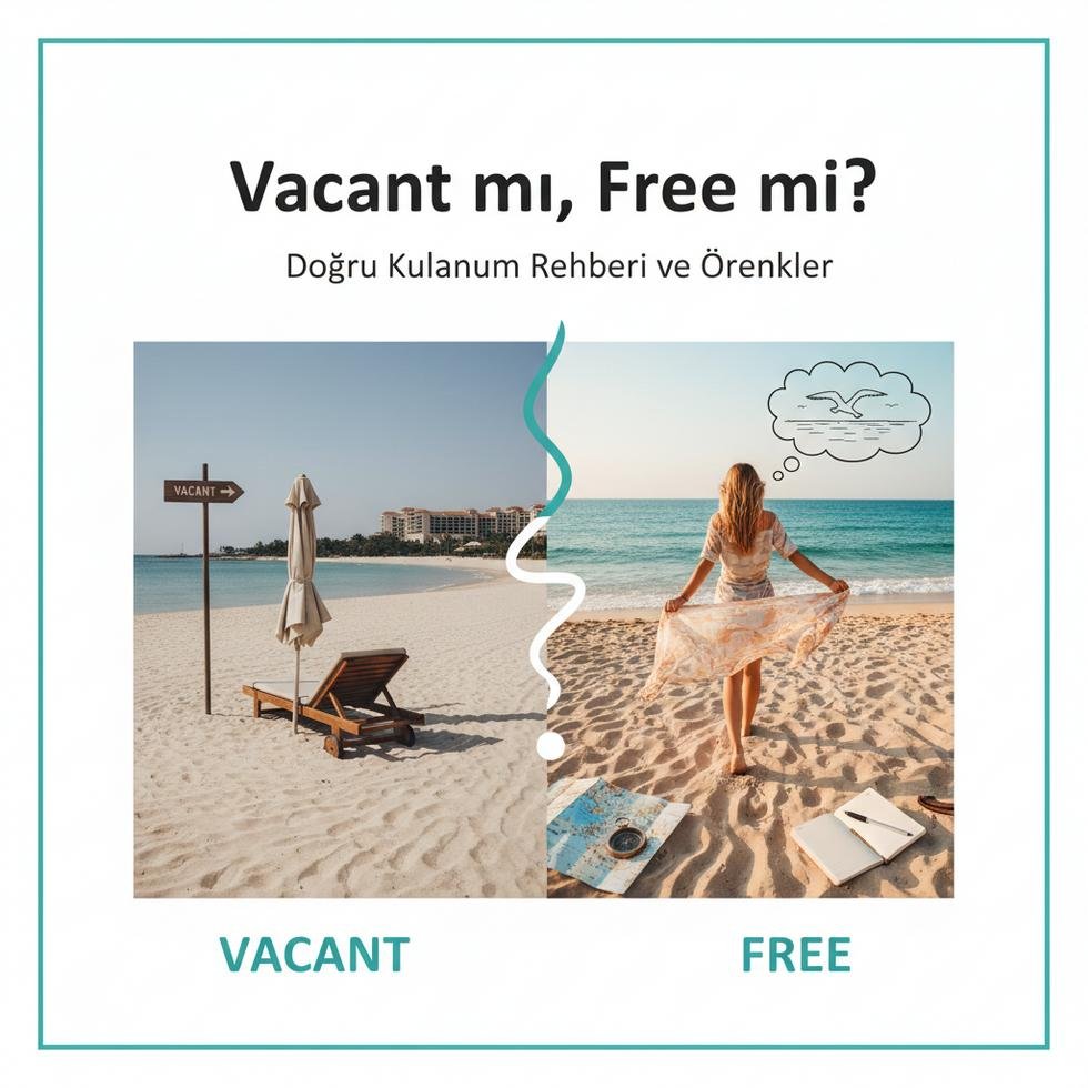 Vacant ve Free kelimelerinin doğru kullanımı rehberi