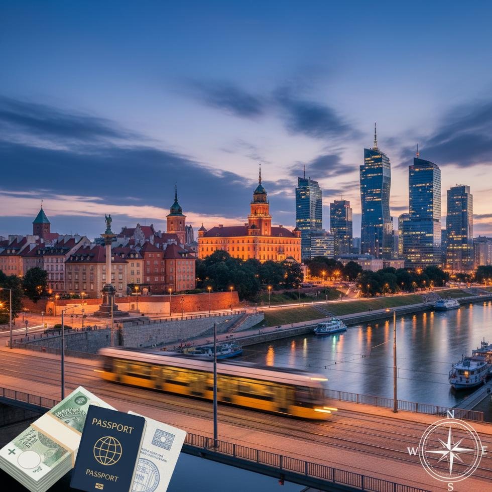 Varşova şehir manzarası ve kültürel yapılar