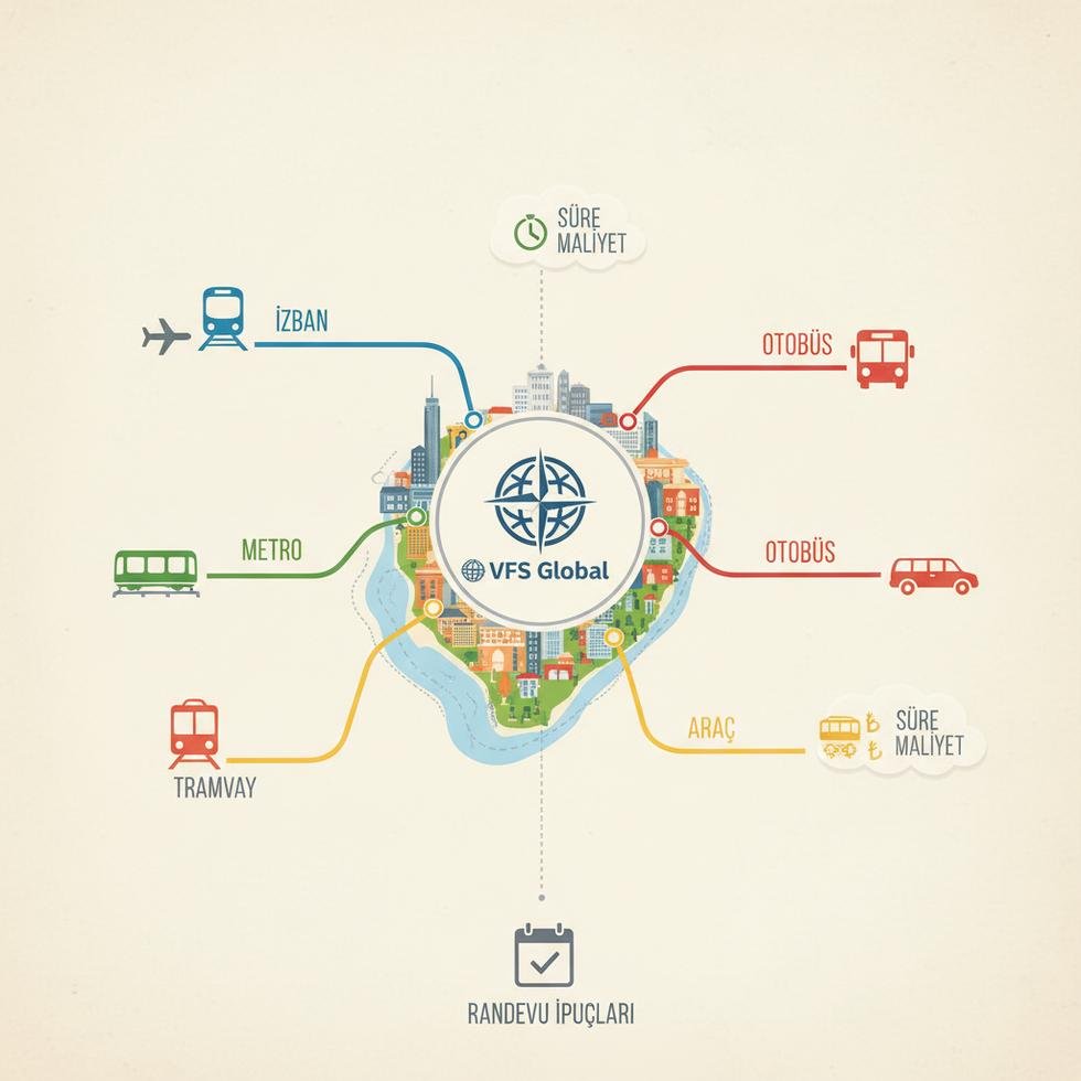 VFS Global İzmir başvuru merkezi ulaşım bilgileri