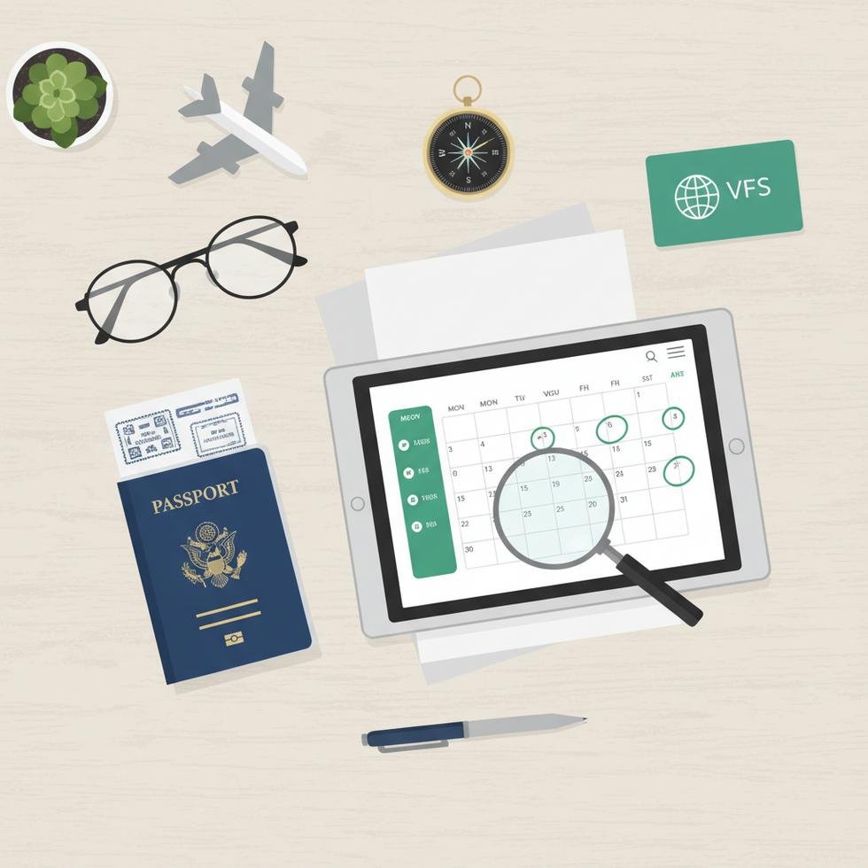 VFS Global vize randevu merkezinde başvuru yapan kişiler