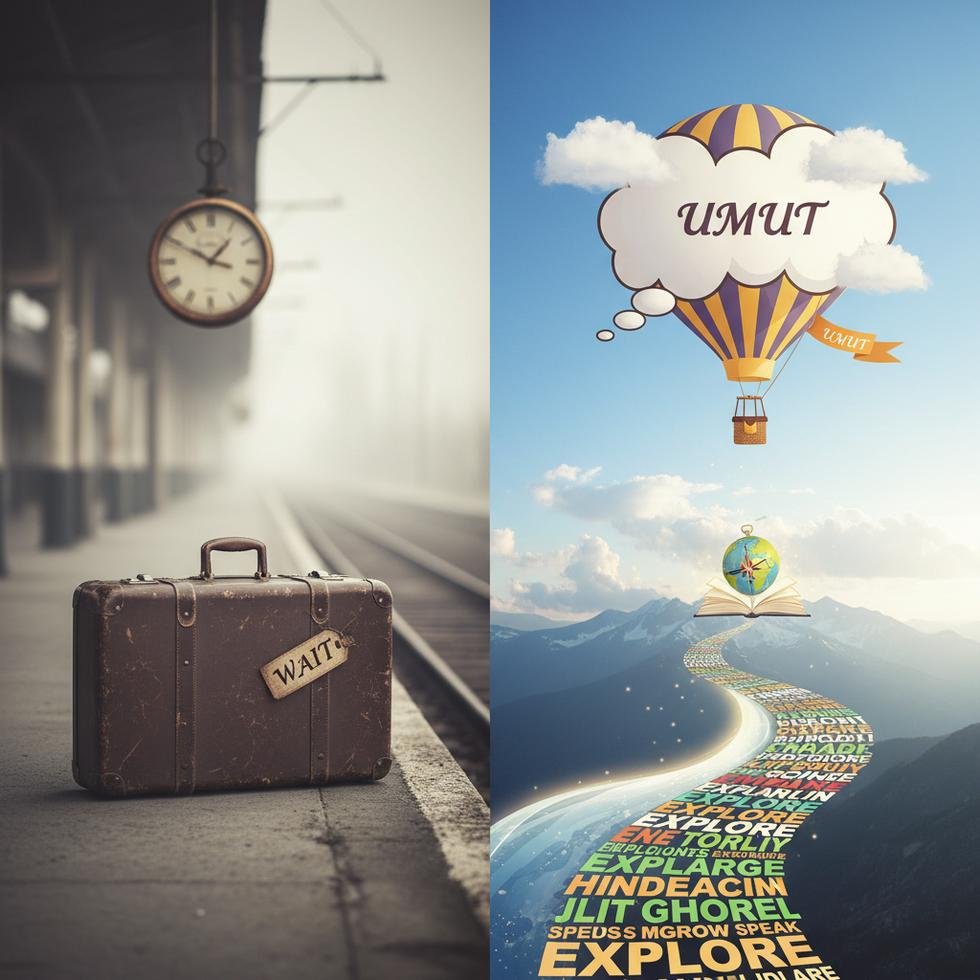 Wait ve hope fiillerinin anlam farklarını anlatan İngilizce eğitim görseli