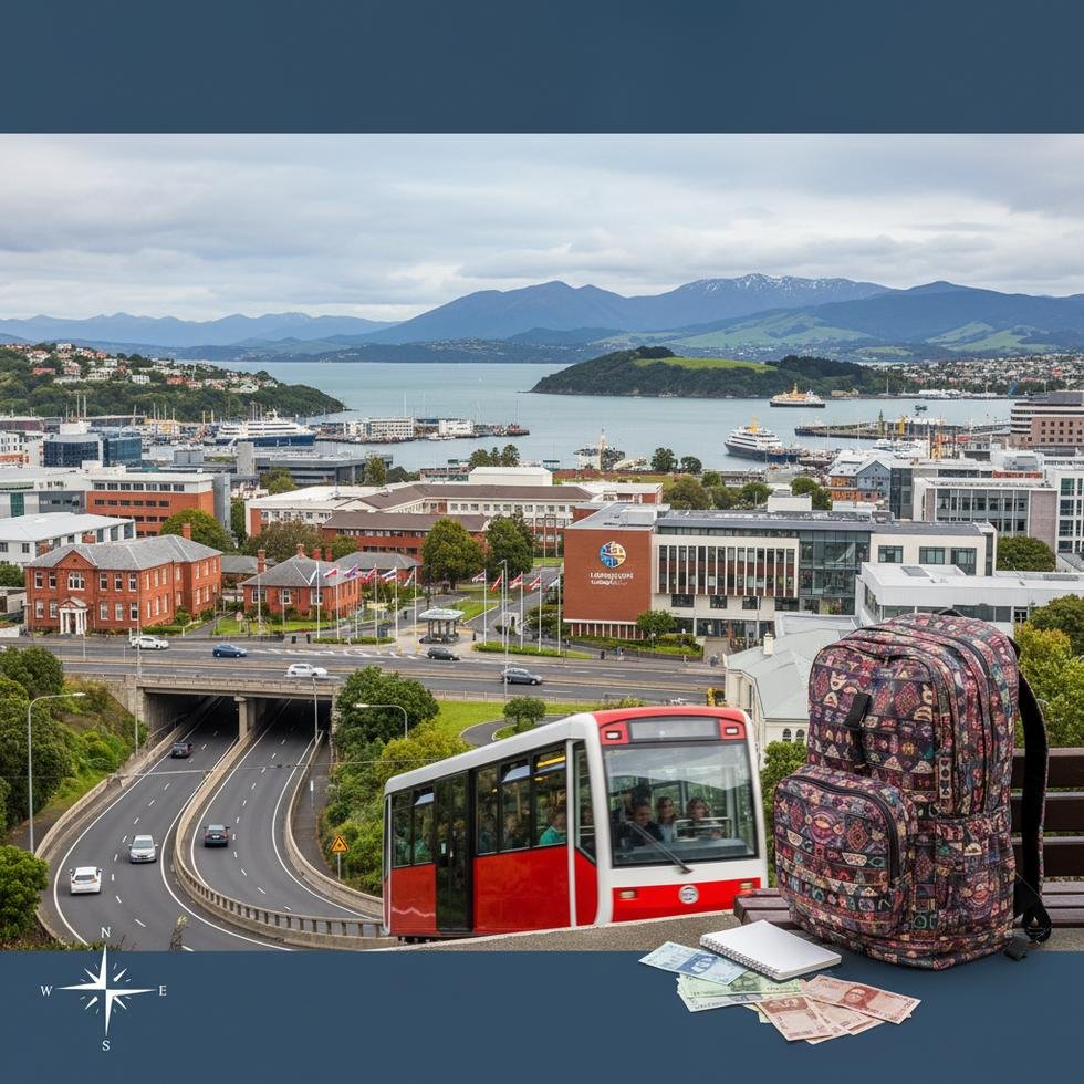 Wellington şehri ve liman manzarası