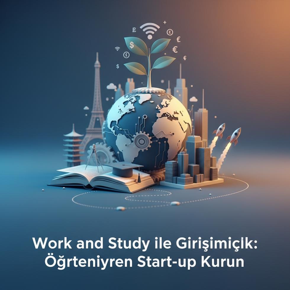 Work and Study programı ile girişimcilik yapan öğrenci bilgisayar başında
