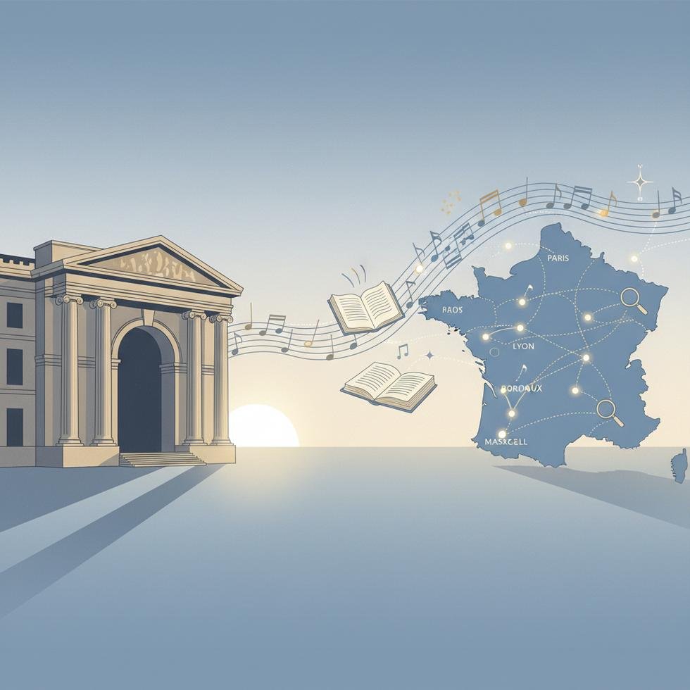 Fransa'da müze ziyareti yapan bir öğrenci