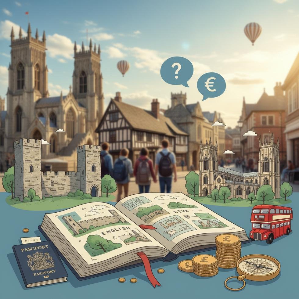 York şehir merkezinde tarihi yapıların yer aldığı bir manzara