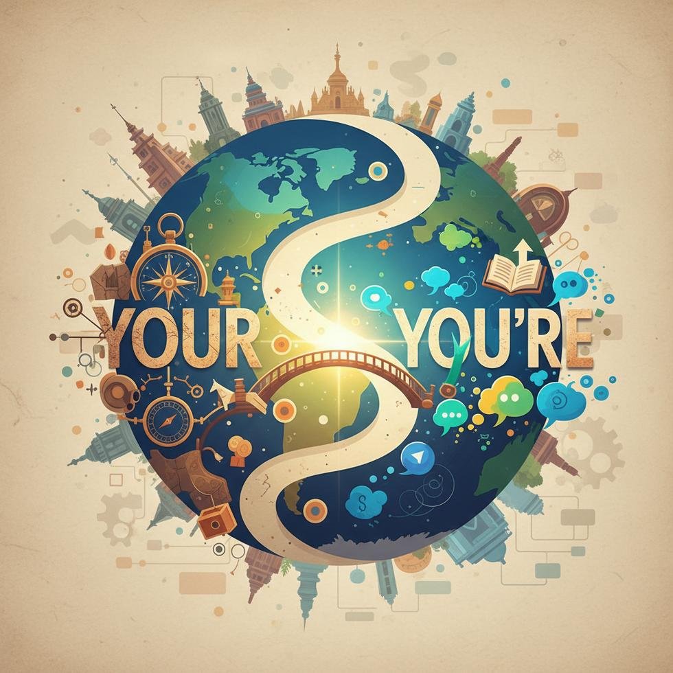 Your ve You're farkını gösteren İngilizce eğitim görseli