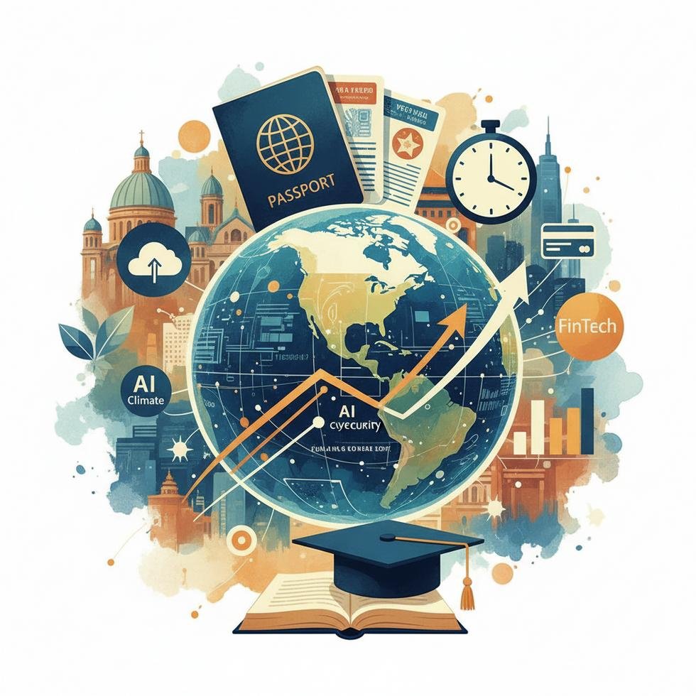 Yurt dışında eğitimle hızlı kariyer, sektörler ve vize süreçleri görseli