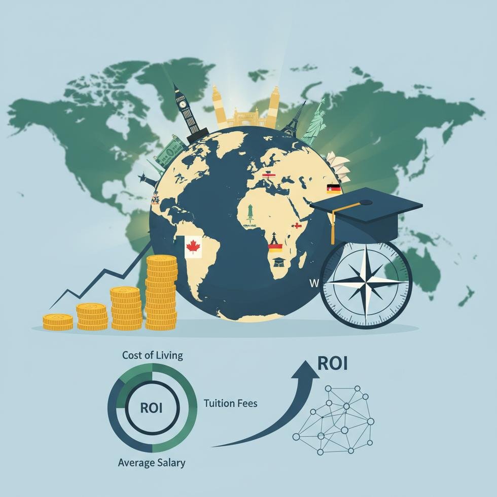 Yurtdışı eğitim ve servet birikimi ile ilgili grafik ve dünya haritası