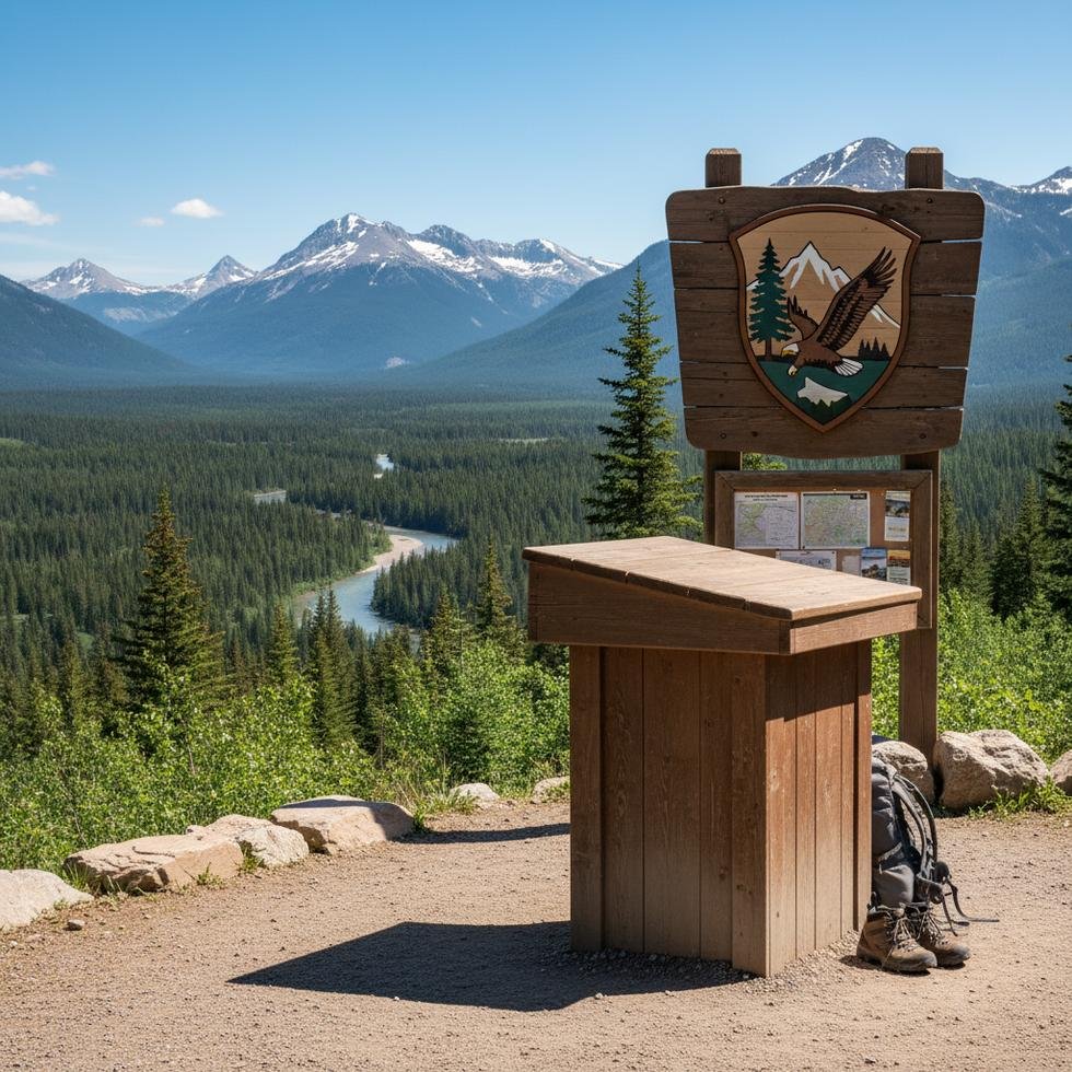 Amerika milli parkında bilgi masası görevlisi çalışırken