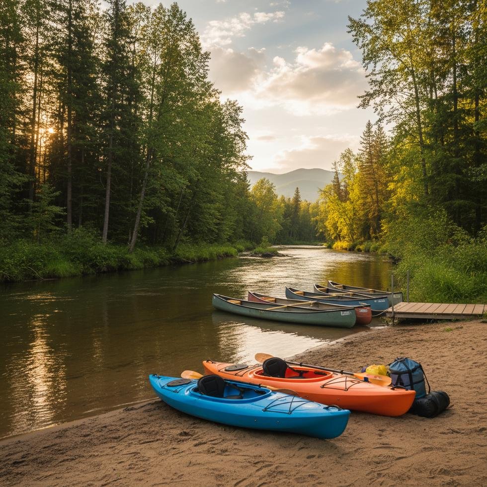 ABD’de kano ve kayak rehberliği yapan gençler