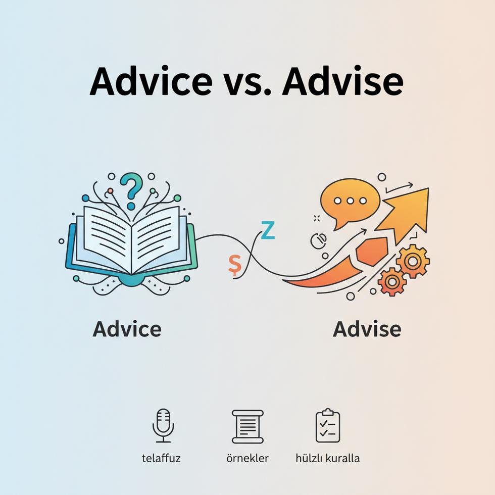 Advice ve advise kelimelerinin İngilizce yazımı ve telaffuzu