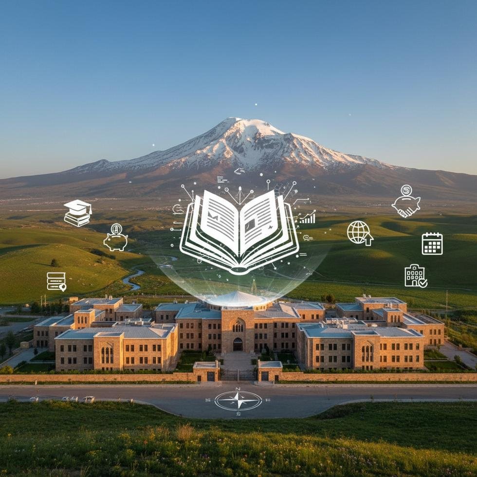 Ağrı’da üniversite kampüsü ve öğrenciler