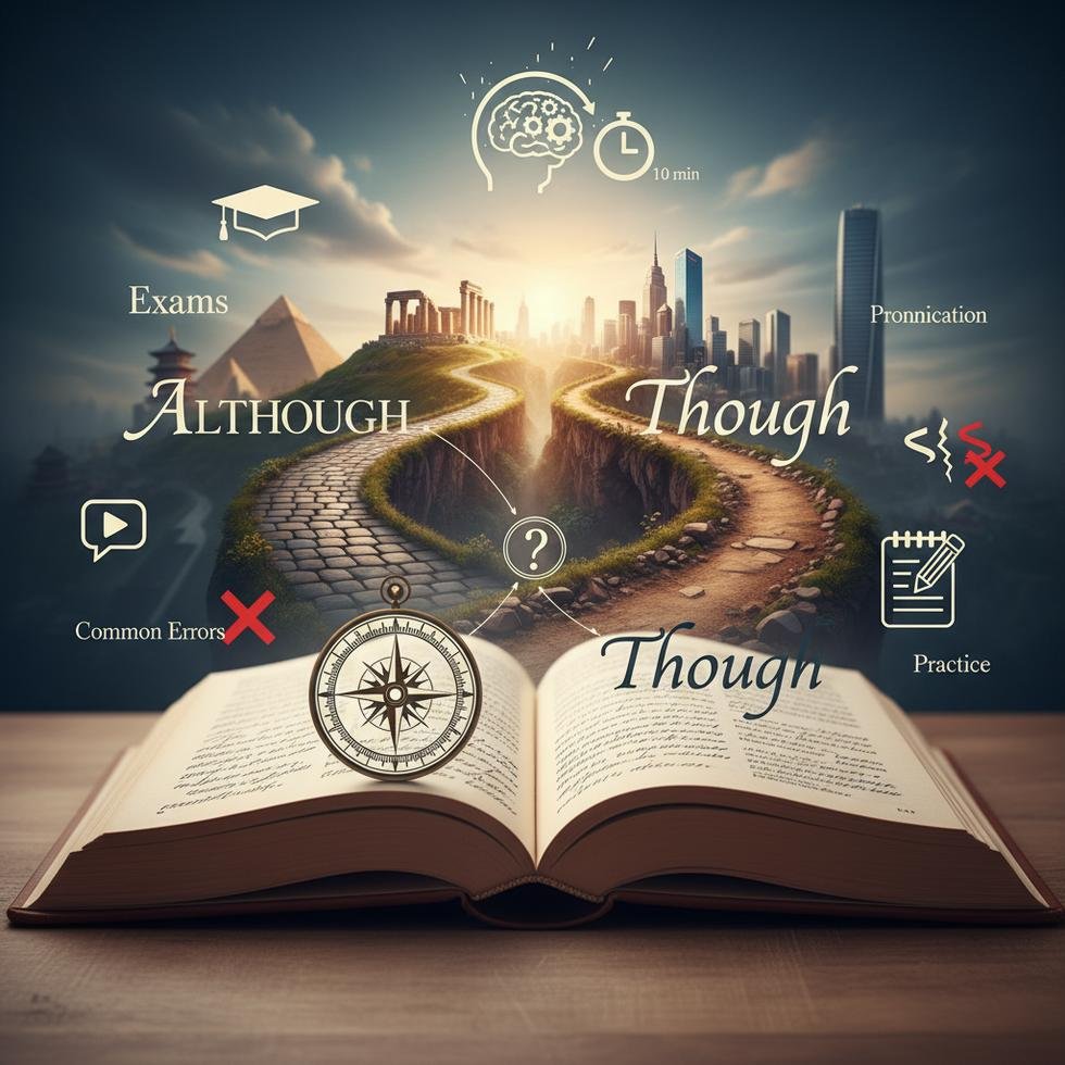 Although ve Though bağlaçlarının farklarıyla ilgili açıklamalar