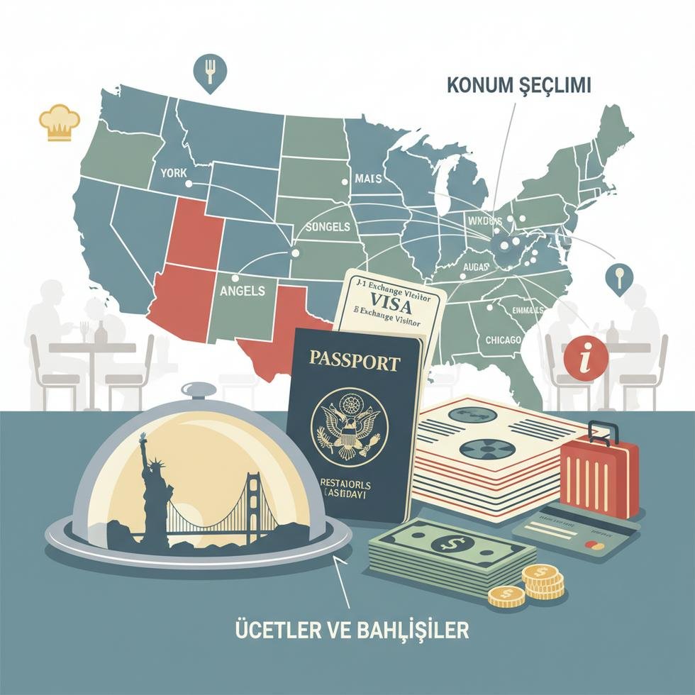 Amerika'da server olarak çalışan bir garsonun restoran ortamında servis yapması