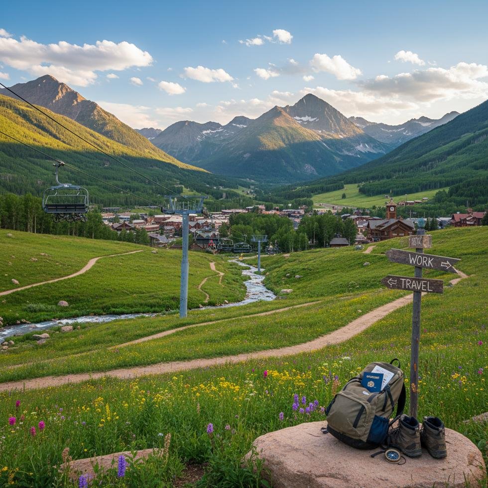 Aspen Snowmass’da Work and Travel yaz işi deneyimi için dağ manzarası