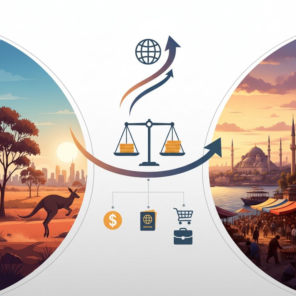 Avustralya ve Türkiye ülkelerinin yaşam maliyeti ve kariyer fırsatlarının karşılaştırılması