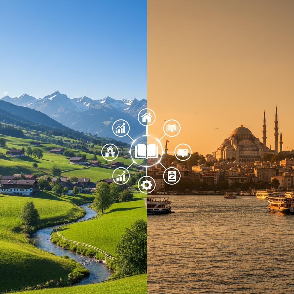 Avusturya ve Türkiye'nin ekonomi, yaşam ve iş alanlarında karşılaştırılması