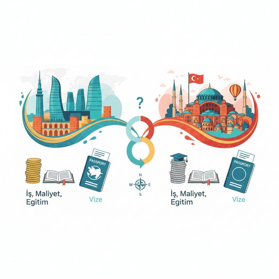 Azerbaycan ve Türkiye iş, maliyet ve vize kıyaslaması görseli