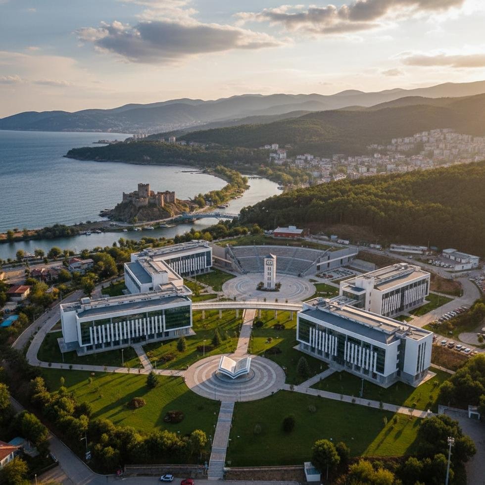 Bartın Üniversitesi kampüs alanı, öğrenciler ve bina görüntüsü