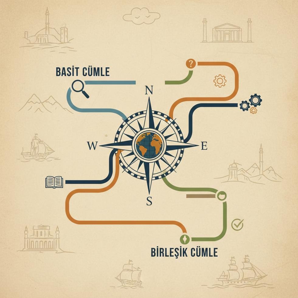 Basit ve birleşik cümle yapılarıyla ilgili açıklayıcı grafik