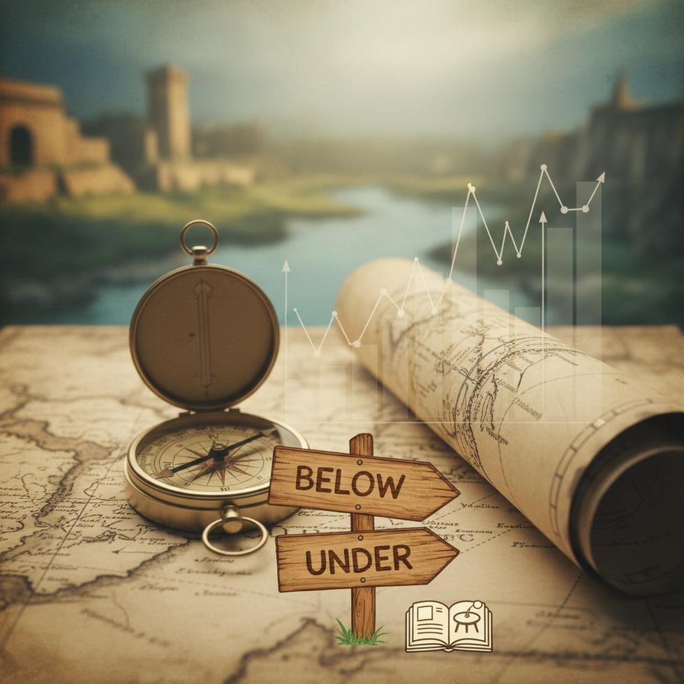 Below ve Under edatlarının doğru kullanımıyla ilgili rehber görseli