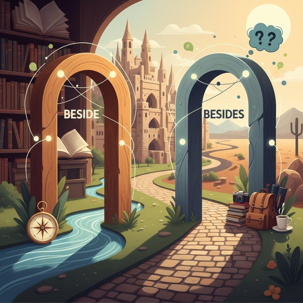Beside ve Besides kelimelerinin İngilizce dilbilgisindeki kullanımı ve farkları
