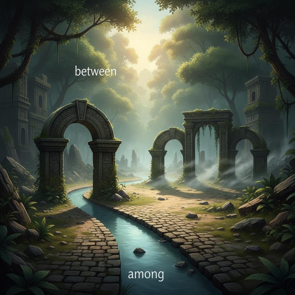 Between ve Among İngilizce kullanım farkları şeması