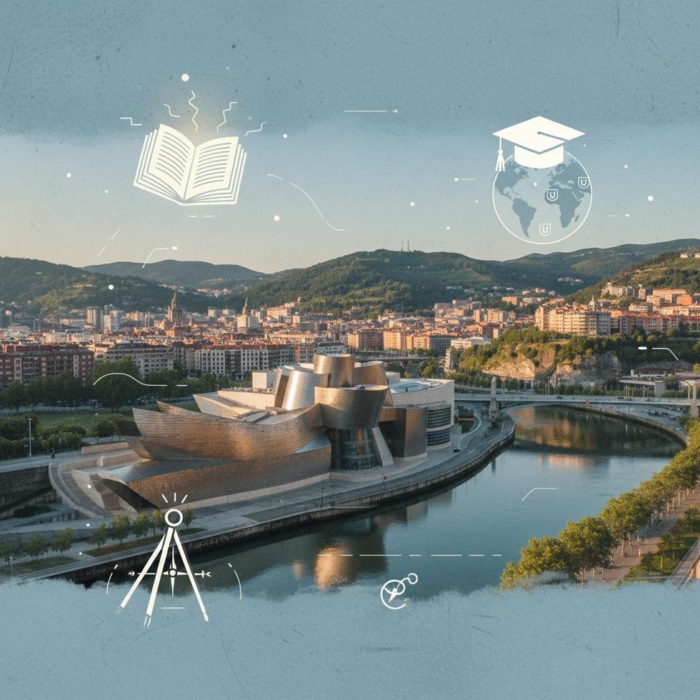 Bilbao şehir manzarası ve üniversite kampüsü