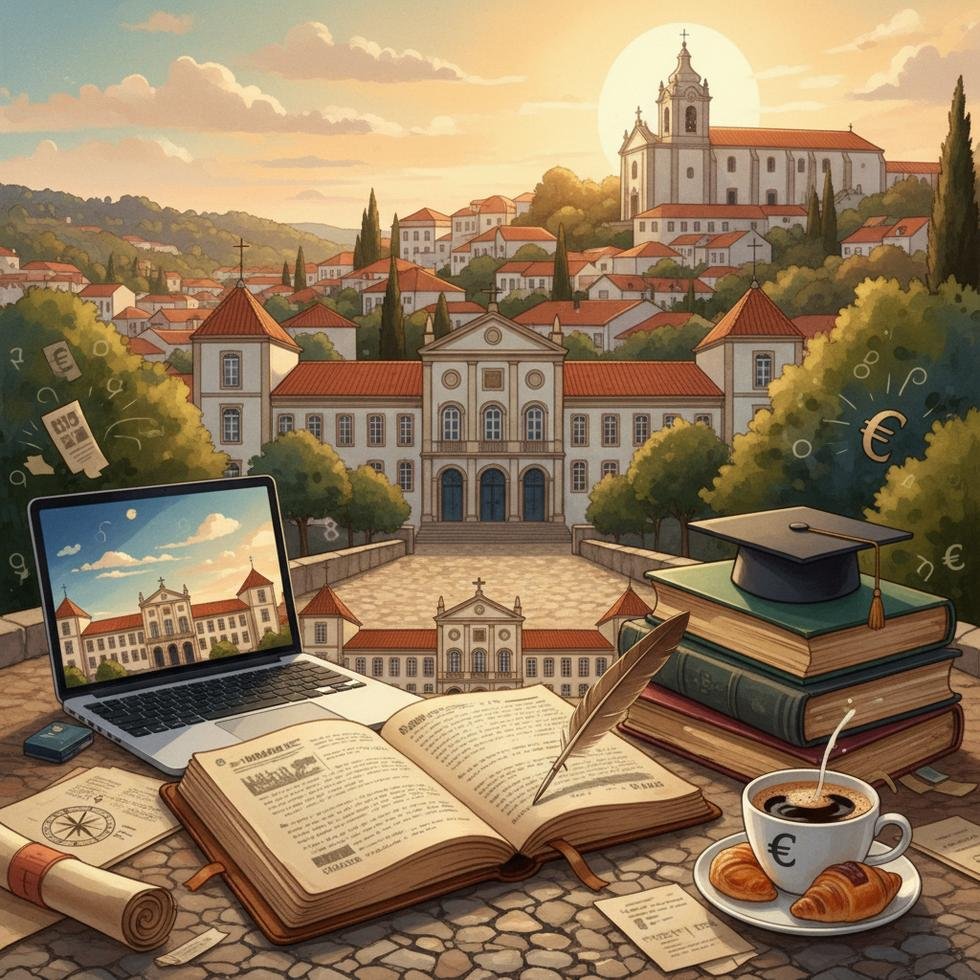 Braga’da üniversite kampüsü ve şehir manzarası