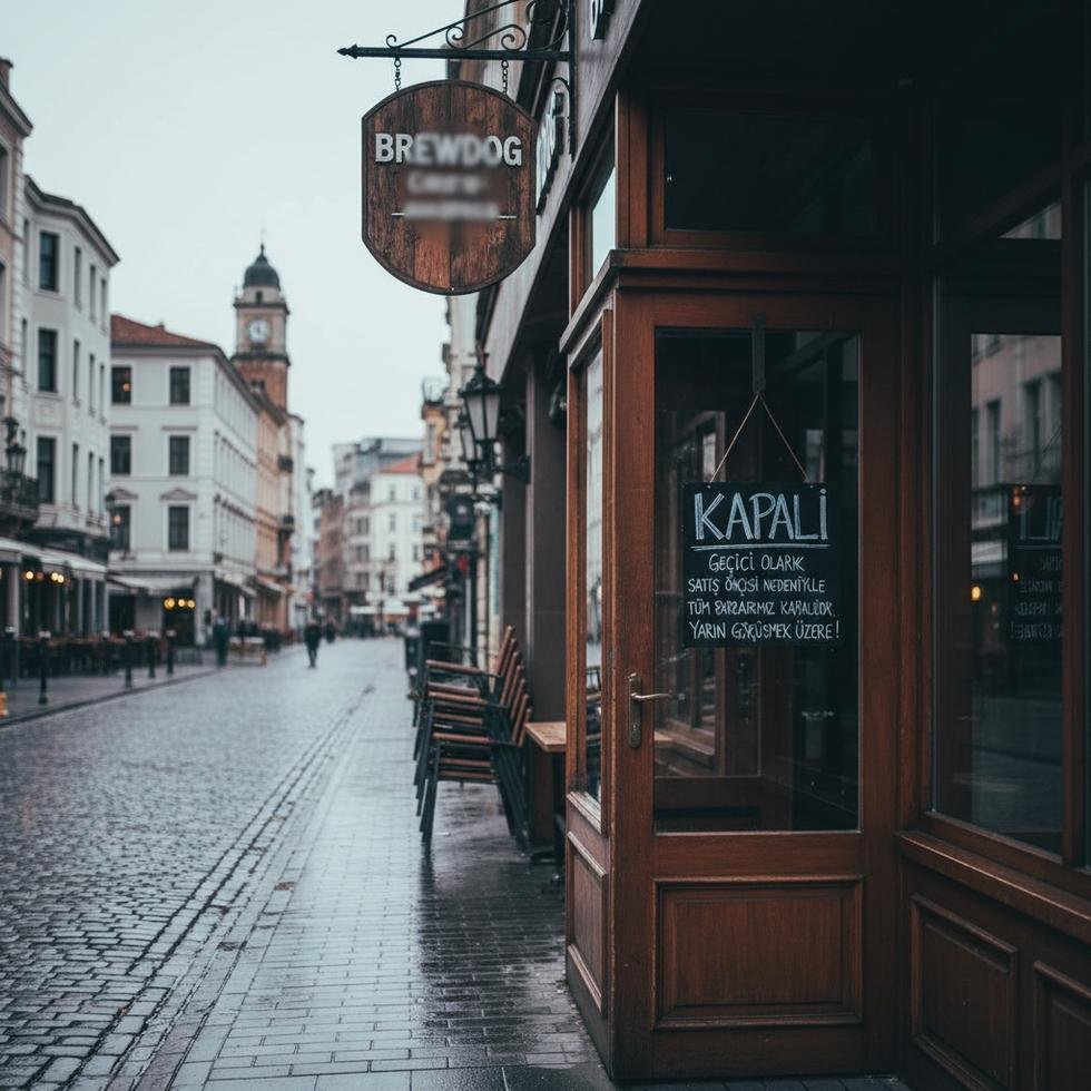 Geçici kapanış işaretiyle kapalı bir bar