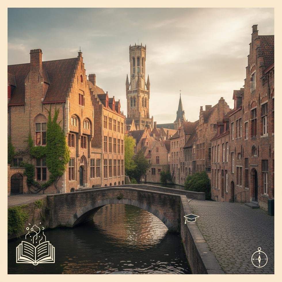 Brugge’de eğitim ve üniversiteler rehberi için şehir görüntüsü