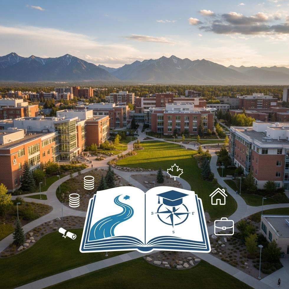 Calgary’de üniversite kampüsleri ve şehir manzarası