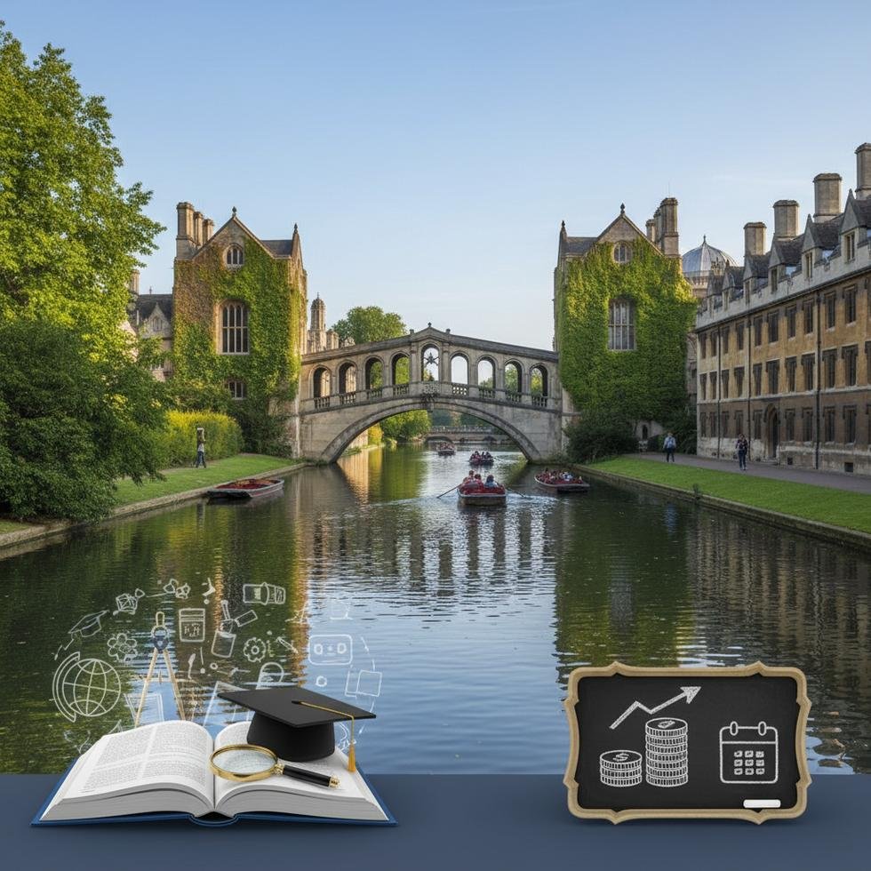 Cambridge Üniversitesi koleji ve eğitim ortamı