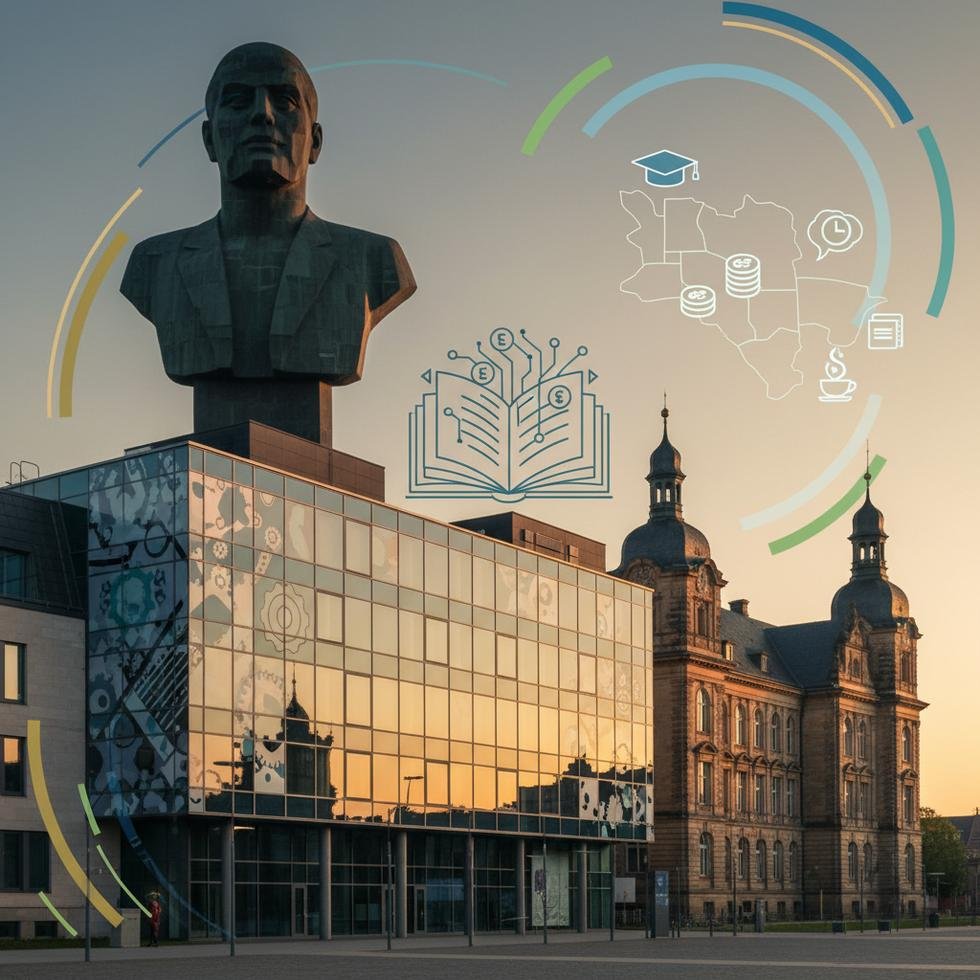 Chemnitz Üniversitesi kampüsünden bir görüntü