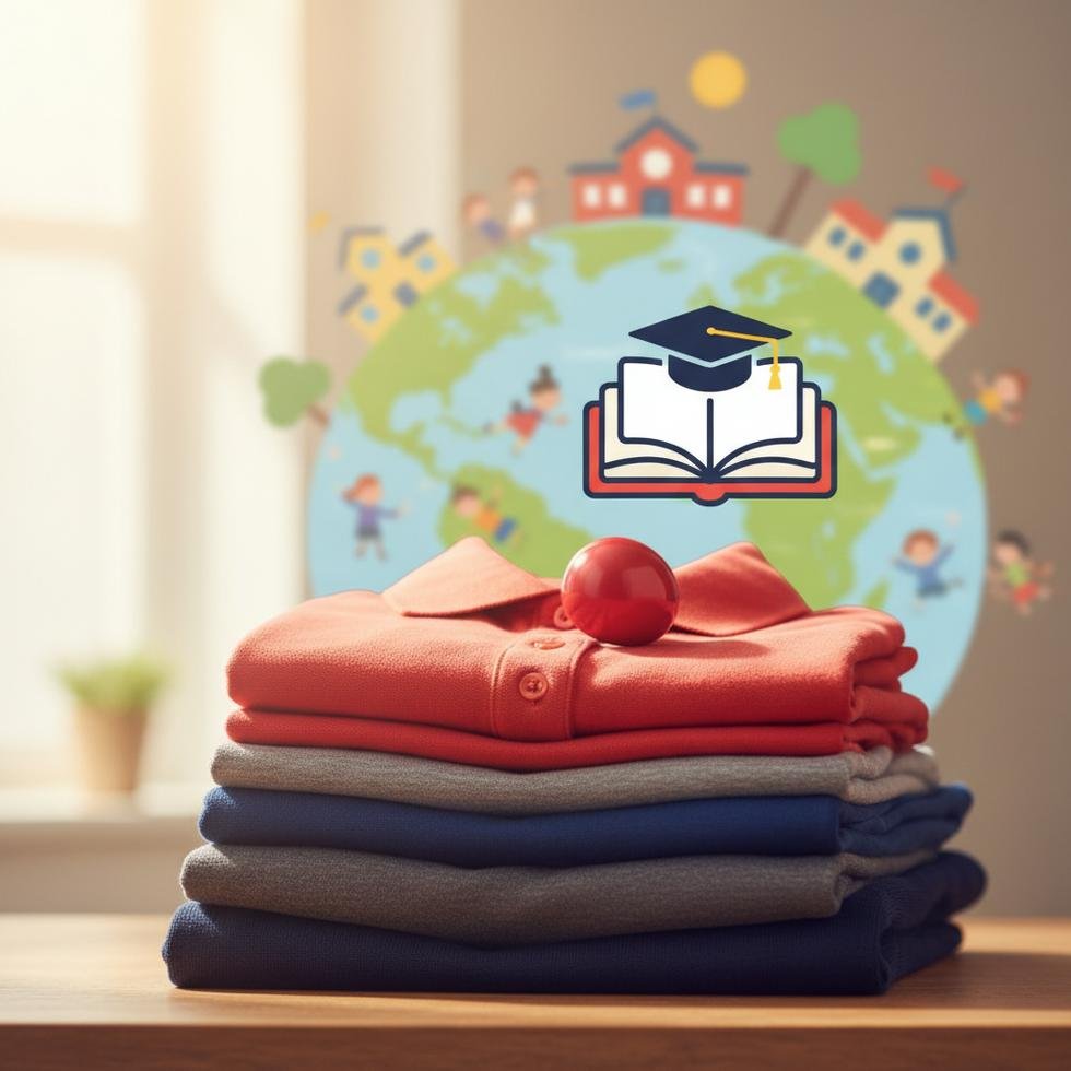 Ücretsiz okul üniforması yardımı alan çocuklar