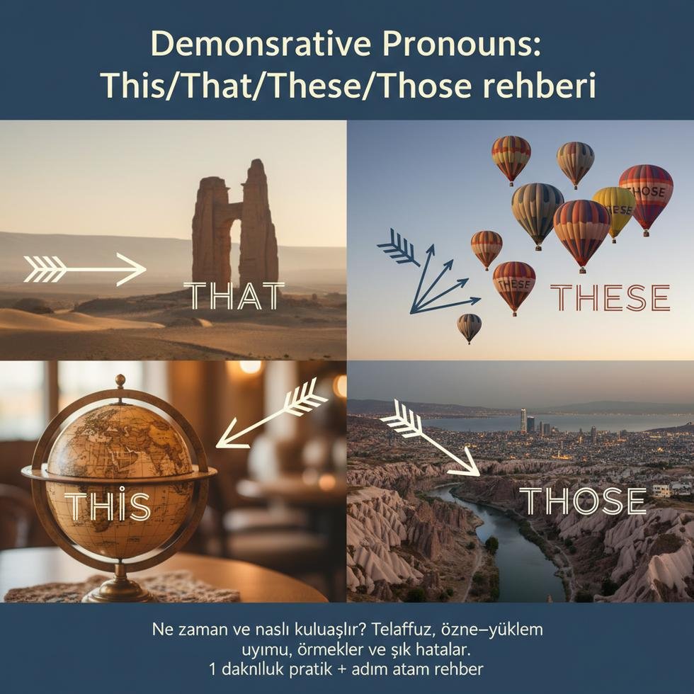 Demonstrative pronouns (this, that, these, those) kelimelerinin İngilizce telaffuz ve kullanım kuralları