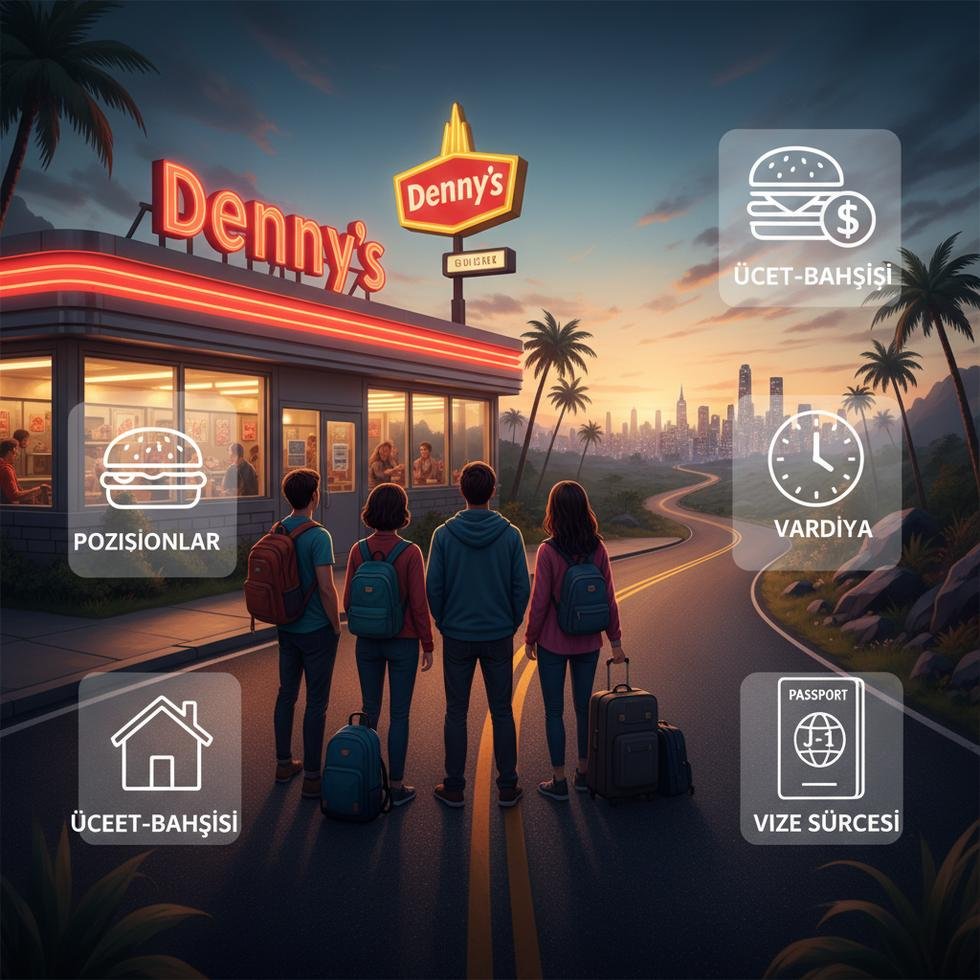 Denny’s’te Work and Travel programında çalışan gençler