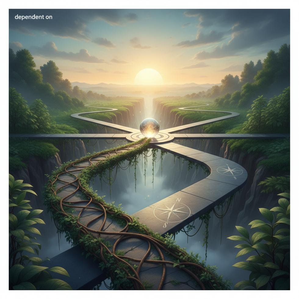 Dependent on ve independent of ifadelerinin doğru kullanımı üzerine rehber görseli