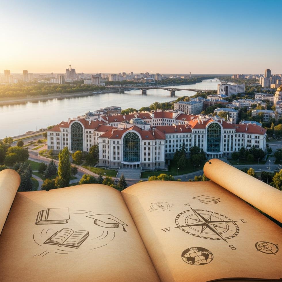 Dnipro üniversiteleri kampüs ve şehir görüntüsü