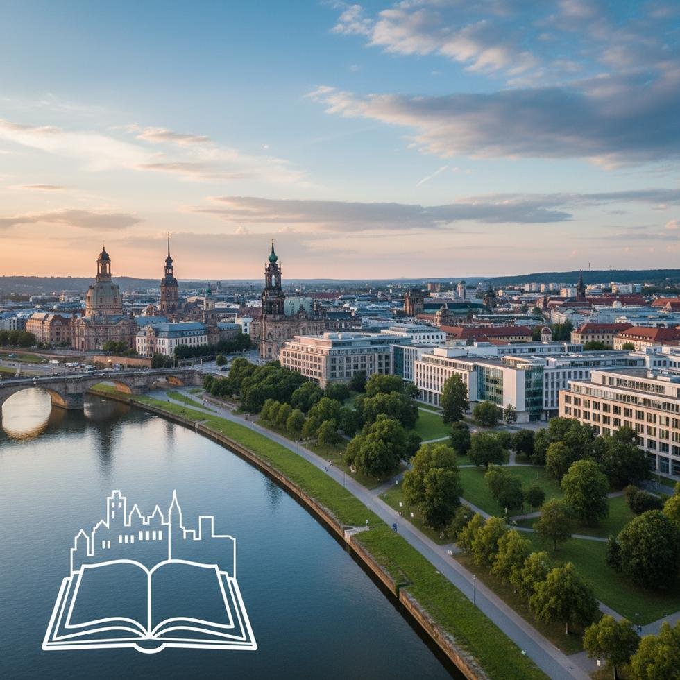 Dresden şehir manzarası ve üniversite kampüsü