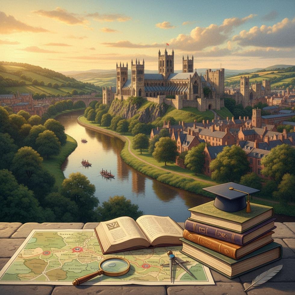 Durham Üniversitesi’nin tarihi kampüs binası ve çevresi