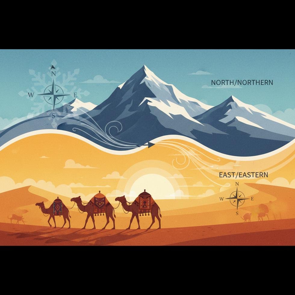 East/Eastern ve North/Northern kullanımı ile ilgili öğretici görsel