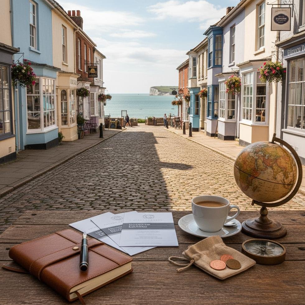 Eastbourne şehrinde butik dil okuluna ait plaj ve bina görüntüsü