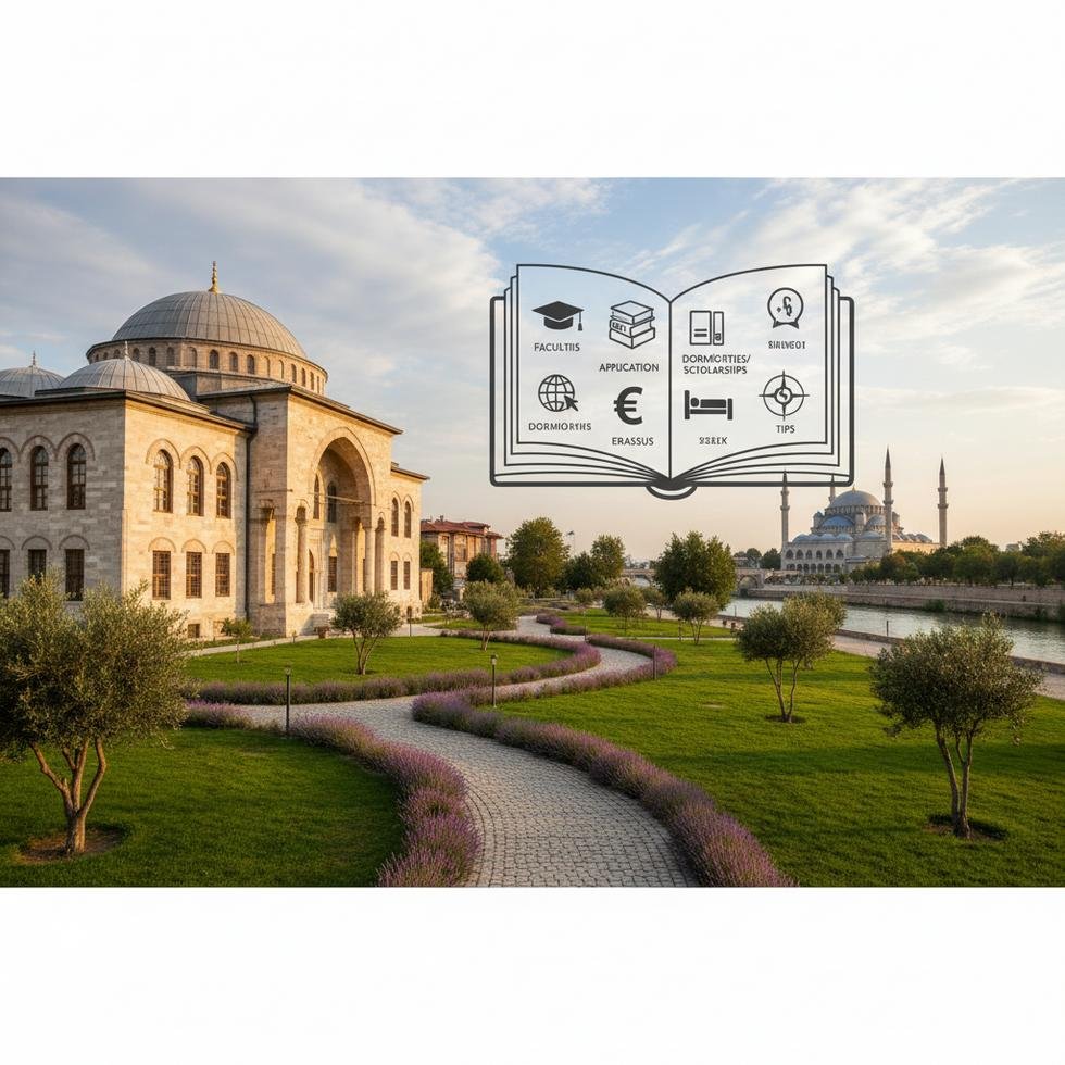 Edirne'de Trakya Üniversitesi kampüs ve şehir görünümü