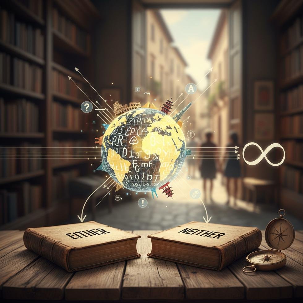 Either ve Neither yapılarını anlatan İngilizce dil öğrenme görseli